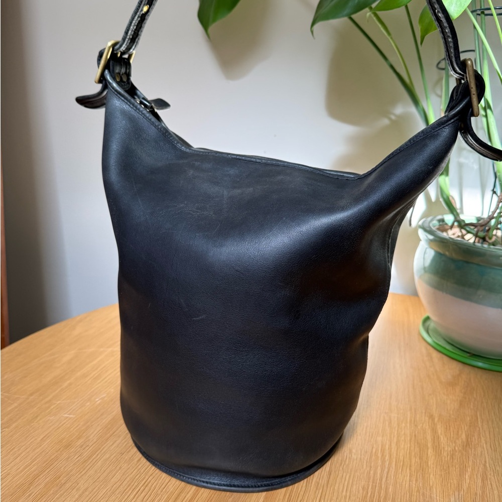 Coach Bucket Bag vintage old style black XL duffle overnight purse - Picture 8 of 10
